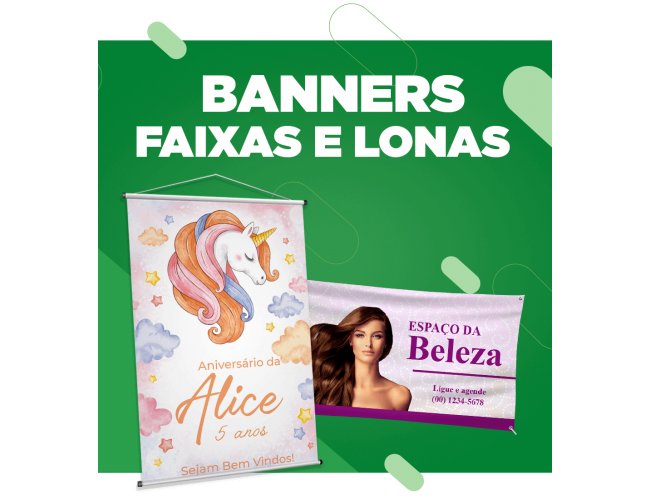 BANNERS, FAIXAS, LONAS E TECIDOS FAIXAS