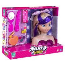 brinquedo boneca nancy hair cabelo roxo